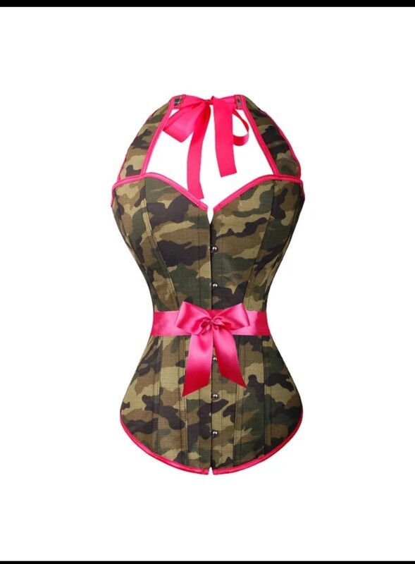Women Camo Corset Pink