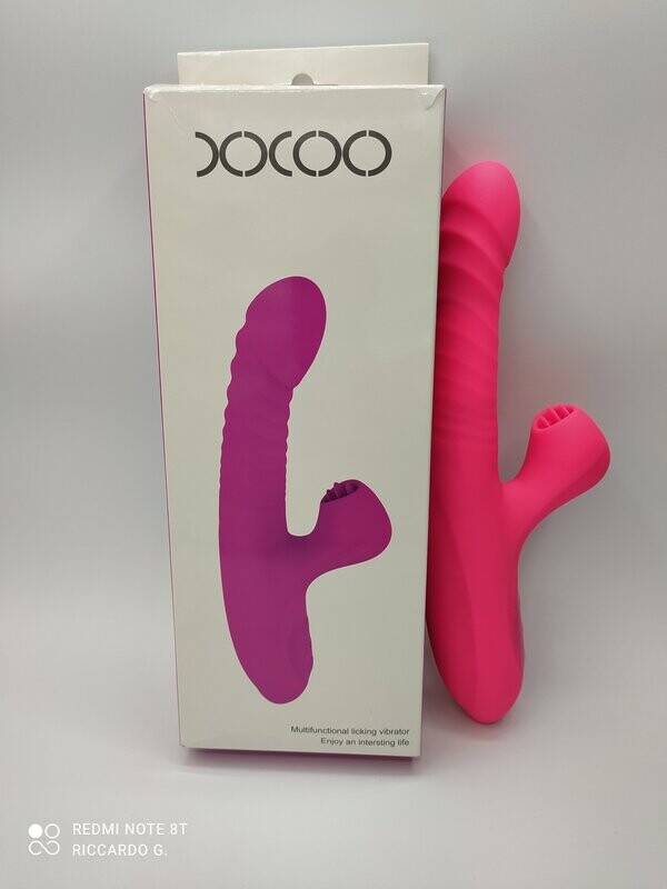LECCA CLITORIDE & VIBRATORE A STANTUFFO | SEX TOY ORALE 2 IN 1 DOPPIA FUNZIONE