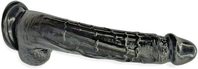 DILDO A VENTOSA - FLEXI IPERREALISTICO - FALLO IN SILICONE NERO ENORME