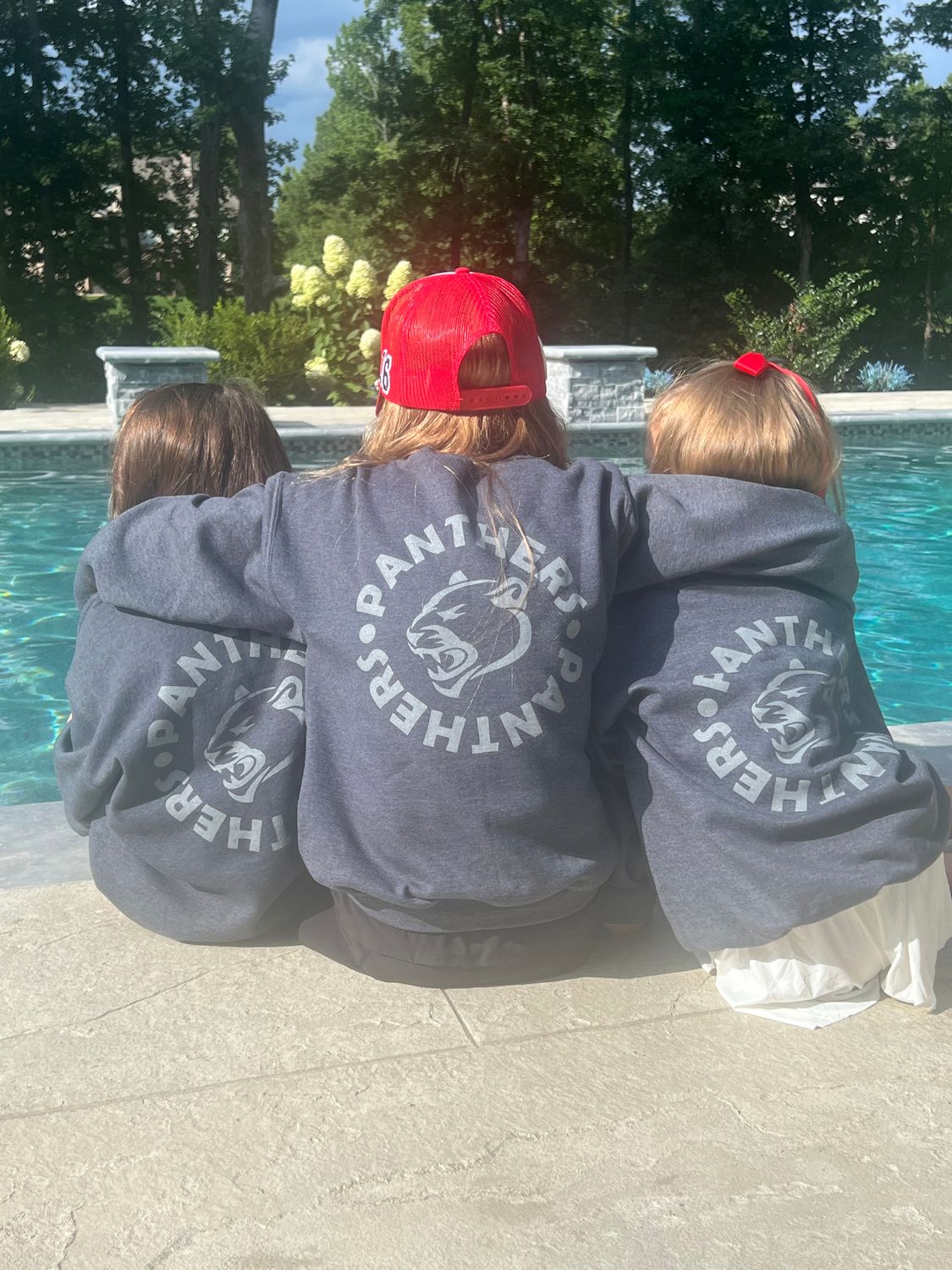 Adult Charcoal Gray Circle Panther Crew Sweatshirt