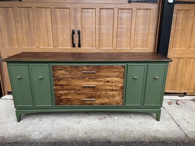 Refurbished Dresser Green and Aged Oak Wood