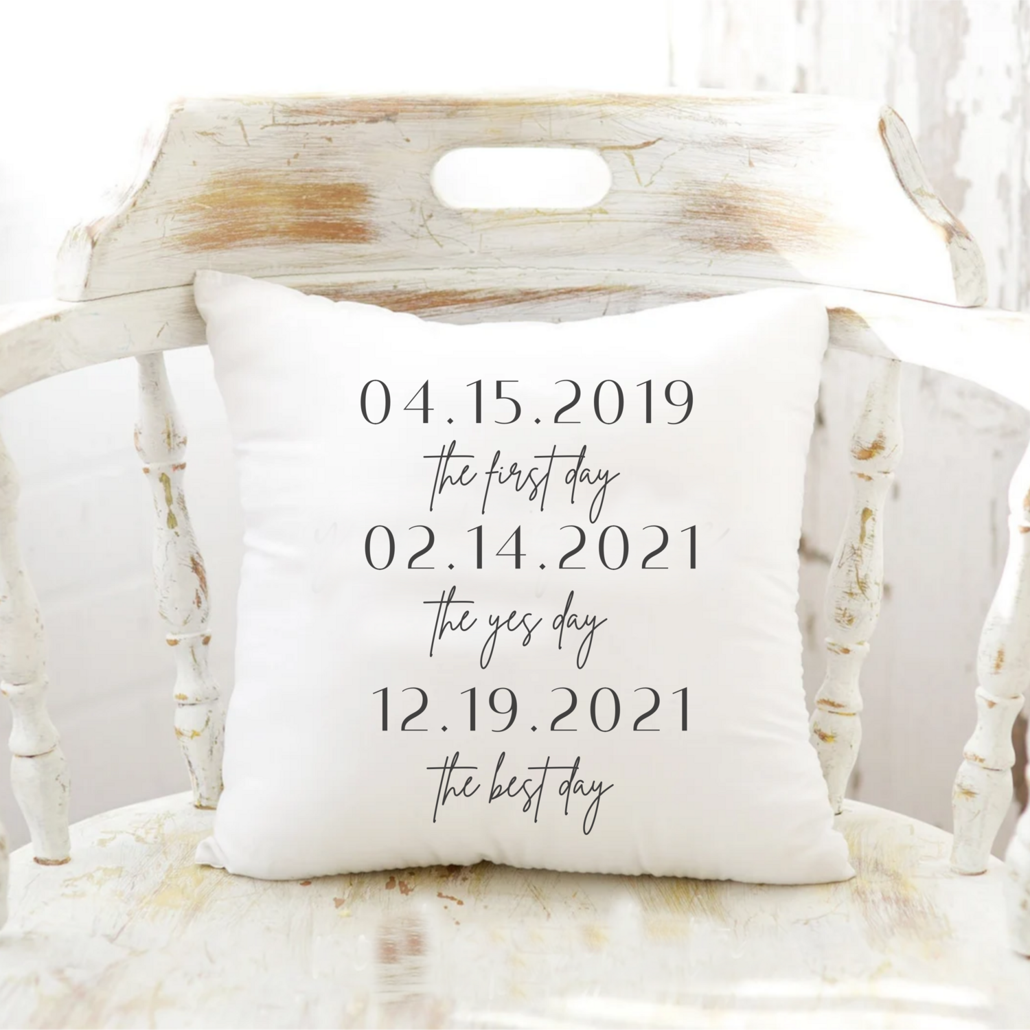 Personalized Pillow Cover | First Day, Yes Day, Best Day | Wedding Gift | Anniversary