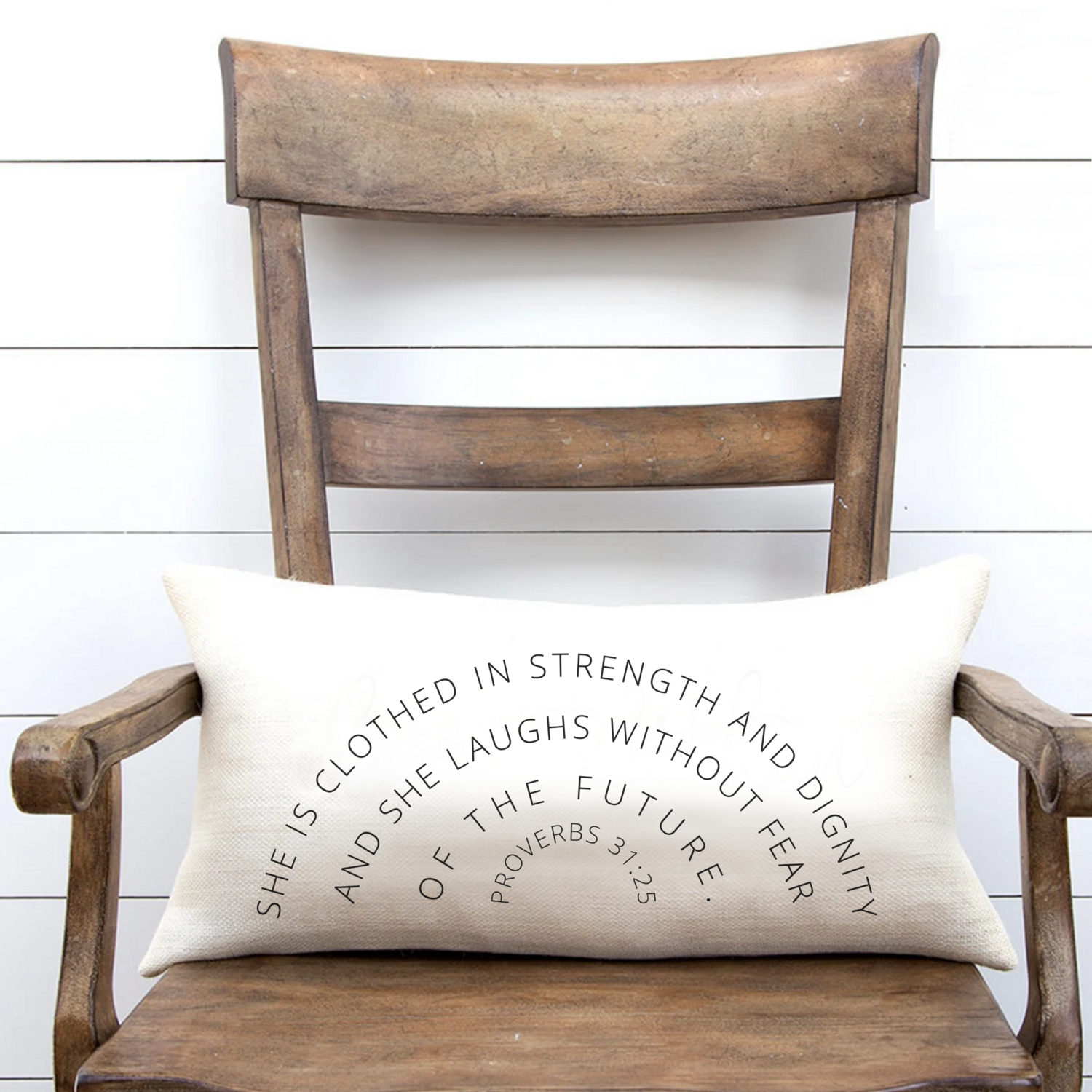 Scripture Pillow | She Is Clothed In Strength | Gift For Mom Wife | Birthday