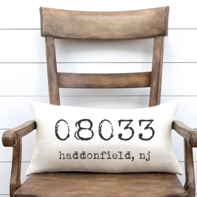 ZipCode Personalized Pillow Cover | Housewarming Gift | Realtor Gifts | Modern Farmhouse Decor