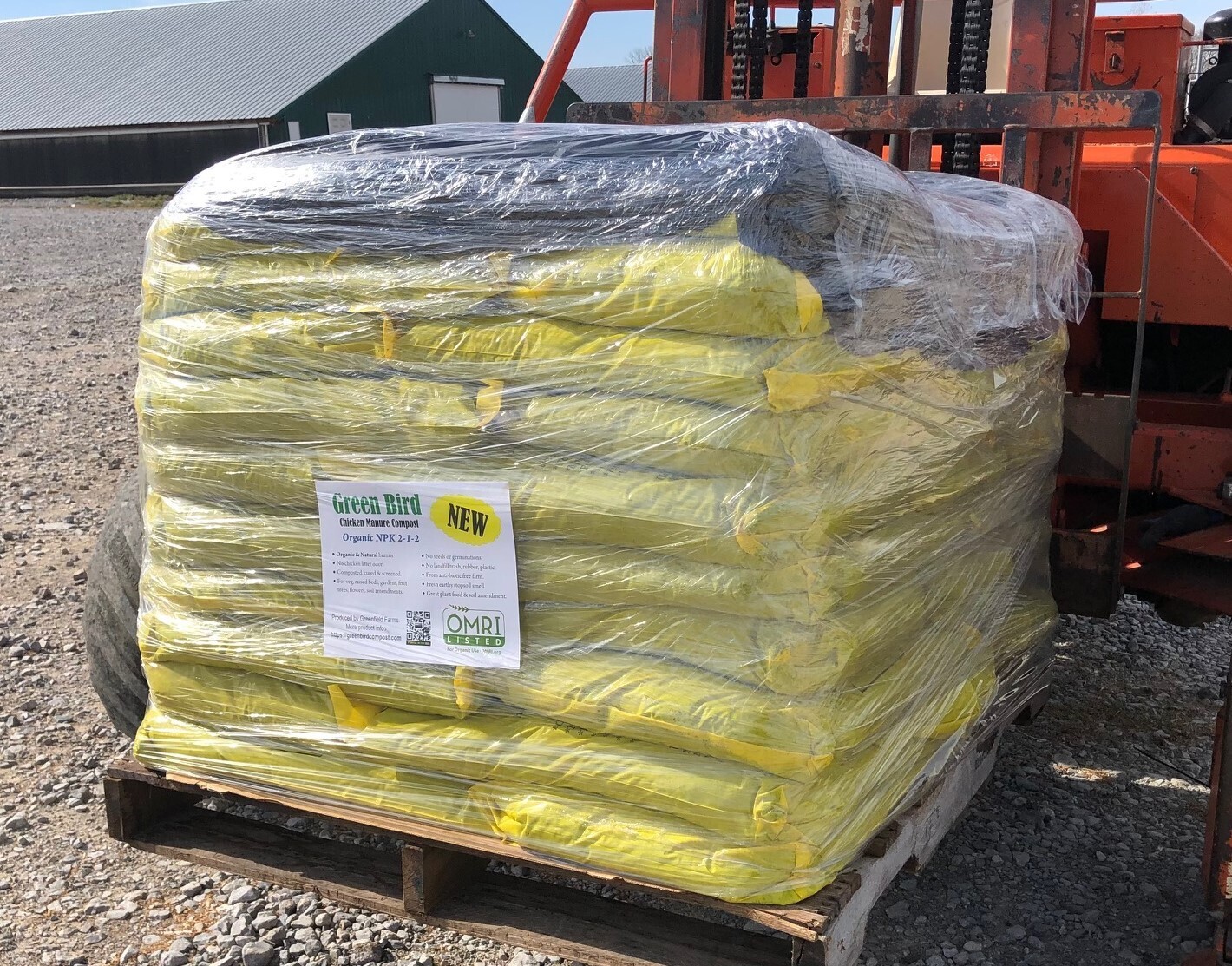 Reseller Offer - Pallet of 60 bags. Green Bird Organic Chicken Manure Compost