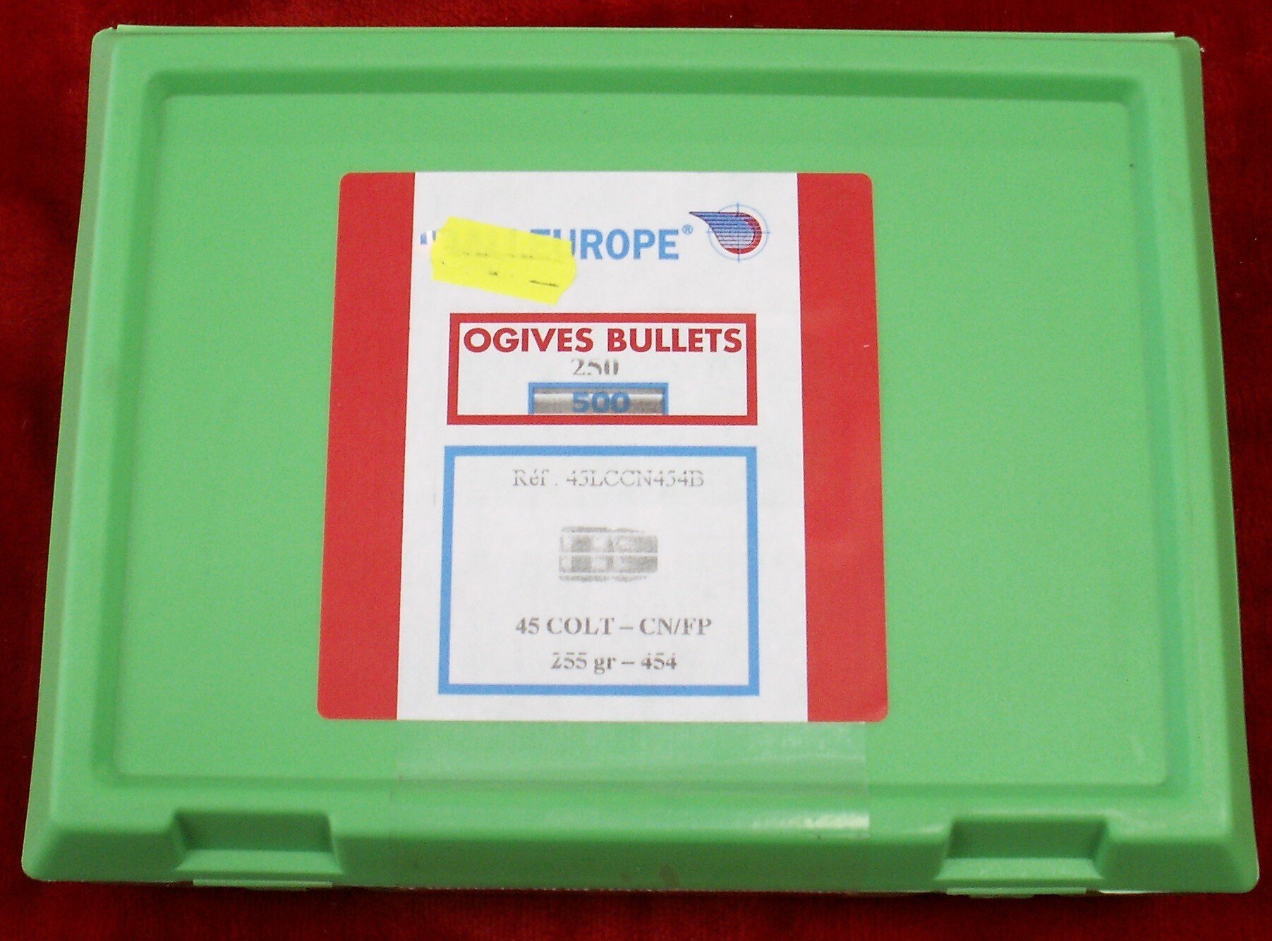 OGIVES BALLE EUROPE CAL 45 POIDS 255GRS CAL 454 PAR 500