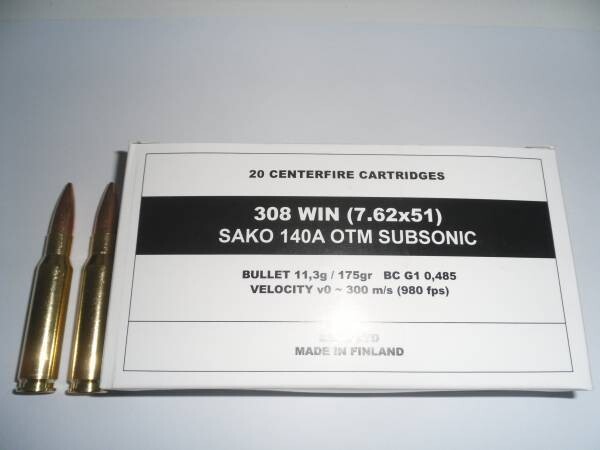308 WIN SAKO 137A OTM SUBSONIC 220gr  1:8" TWIST RATE X20