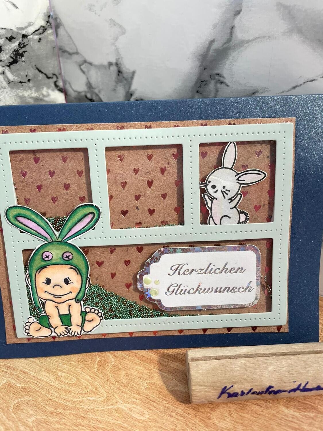 Schüttelkarte zur Geburt - Boy