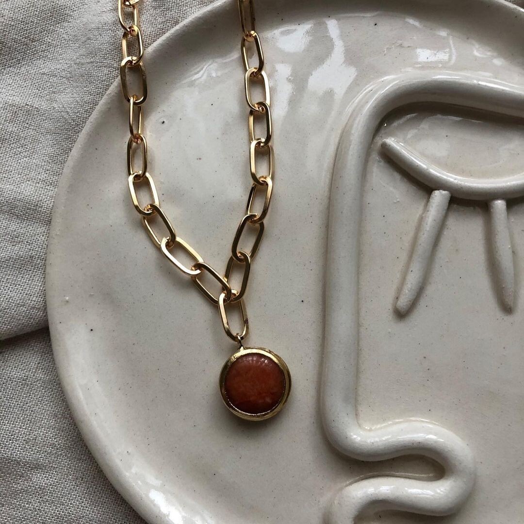 Big Orange Pearl Necklace