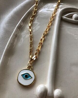 Big Eye square chain necklace