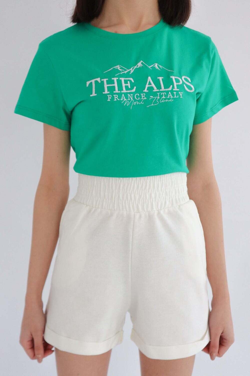 The Alps Green Crop Top