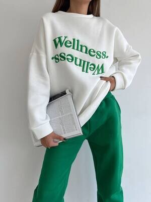 Wellness White Oversized Sweatshirt