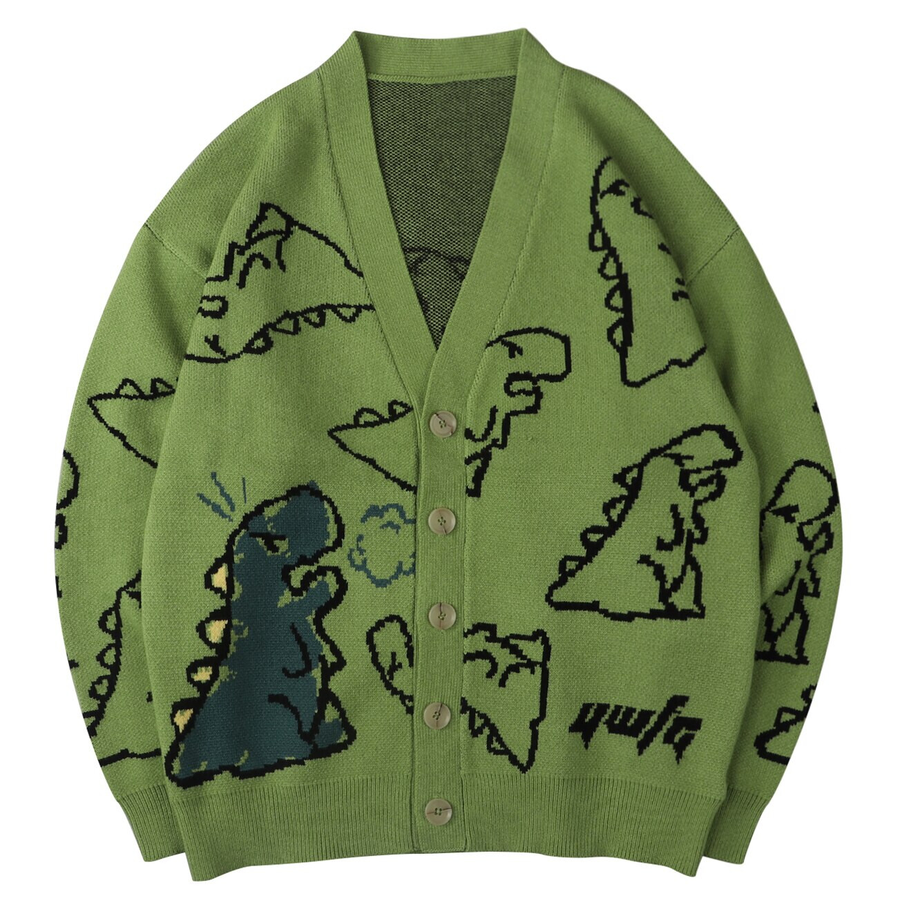 Green Dinosaur Unisex Cardigan