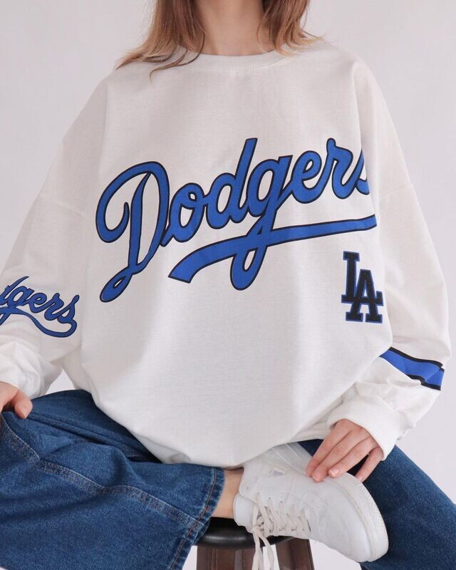 White Dodgers Oversized Sweatshirt