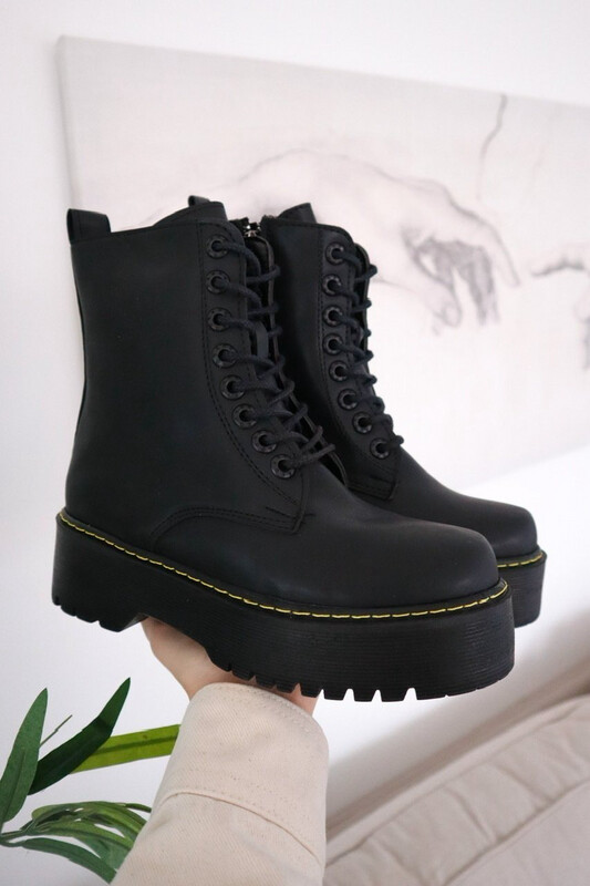 Black High Platform Boots