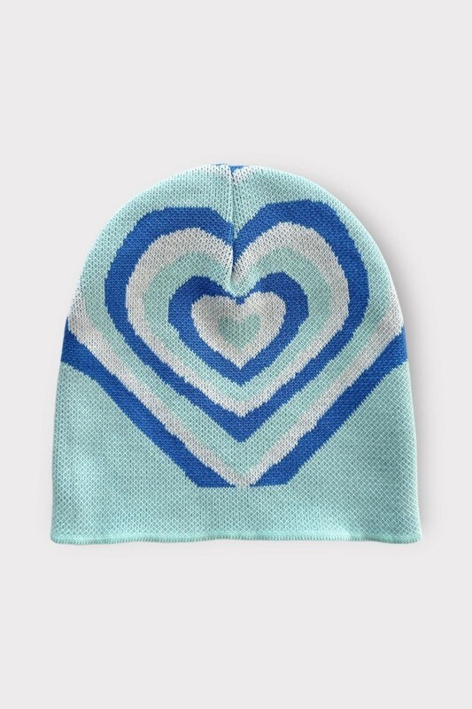 Blue Nested Hearts Beanie