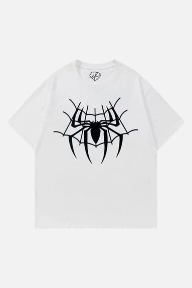 White Unisex Spider Web T-Shirt