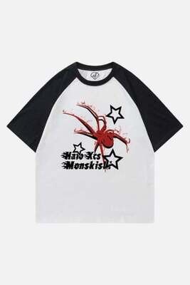 Raglan Spider Streetwear Unisex Tshirt