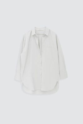 White Single Pocket Basic Shirt