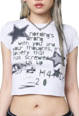 Society Star Graphic Crop Top