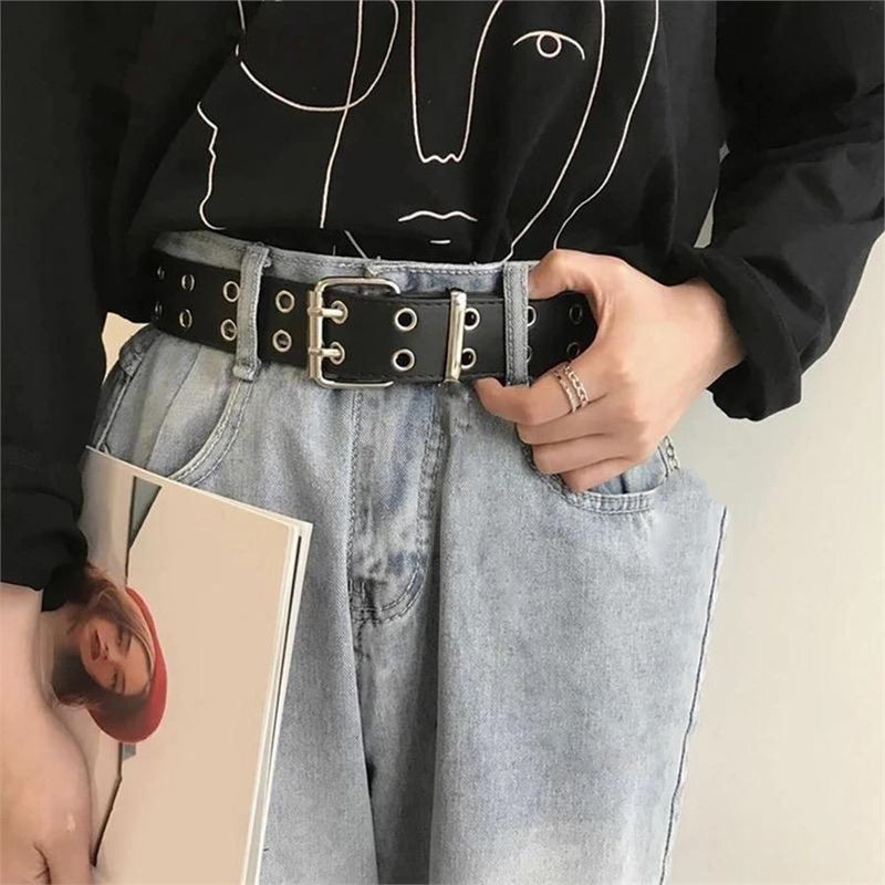 Black Eyelet Detailed Belt