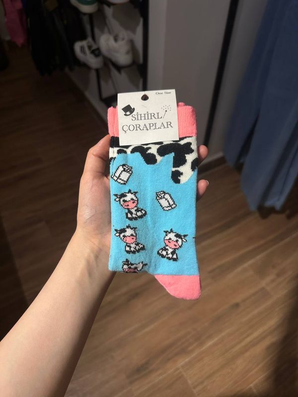 Cow Milk Box Socks
