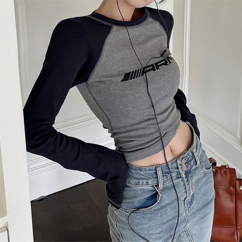 Gray Racing ARM Raglan Long Sleeve Top