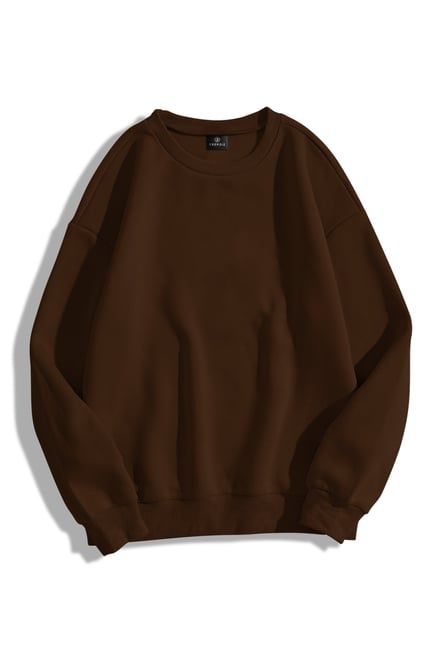 Basic Brown Extra Oversized Unisex Sweatshirt