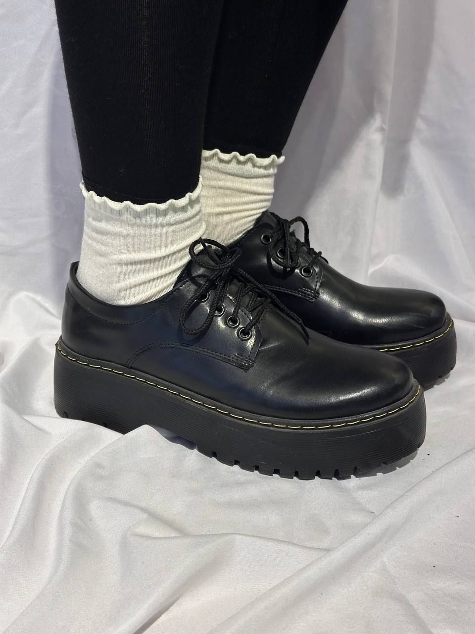 Black Matte Mary Jane  Quad Platform Shoes