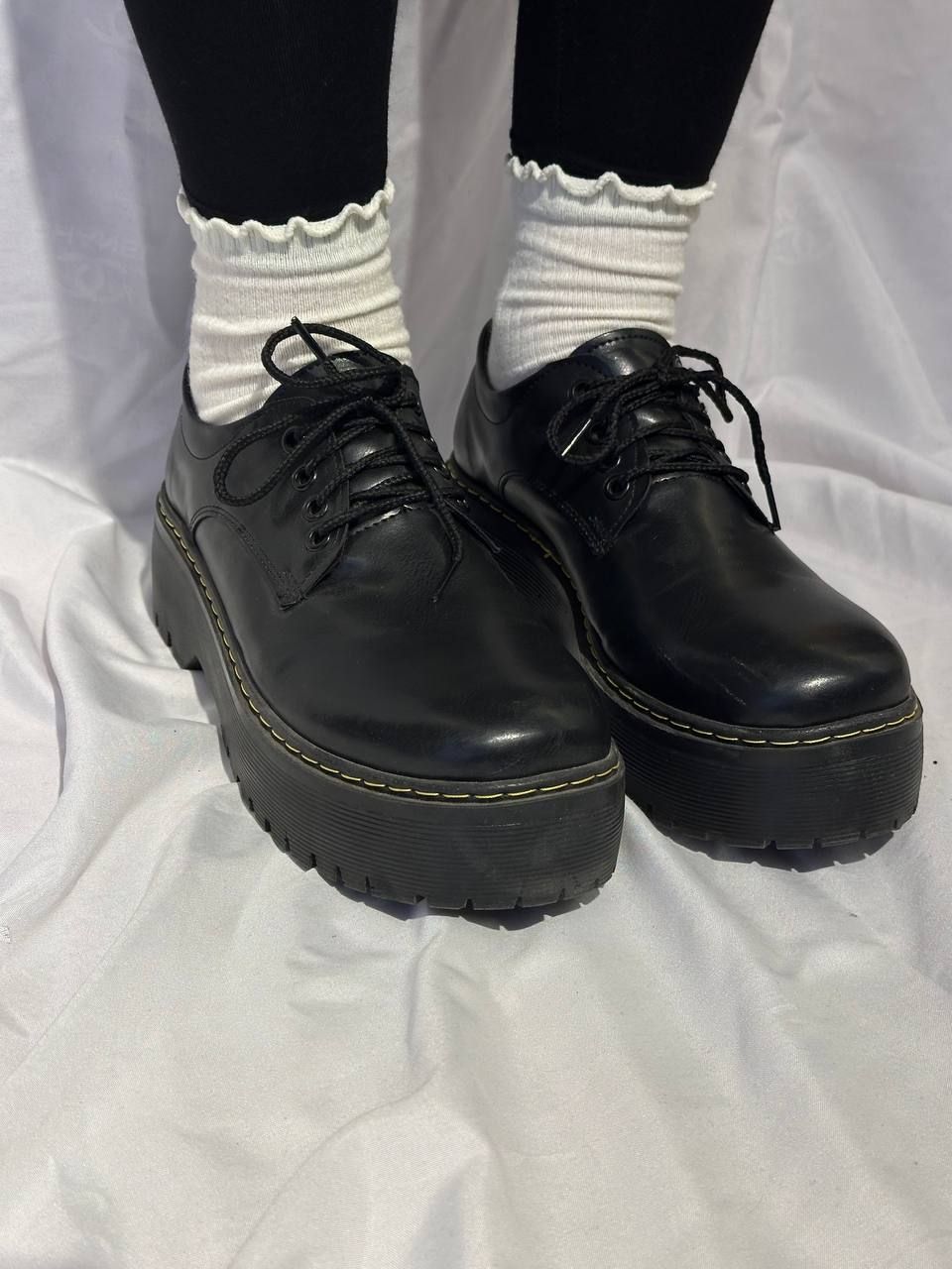 Black Matte Mary Jane  Quad Platform Shoes
