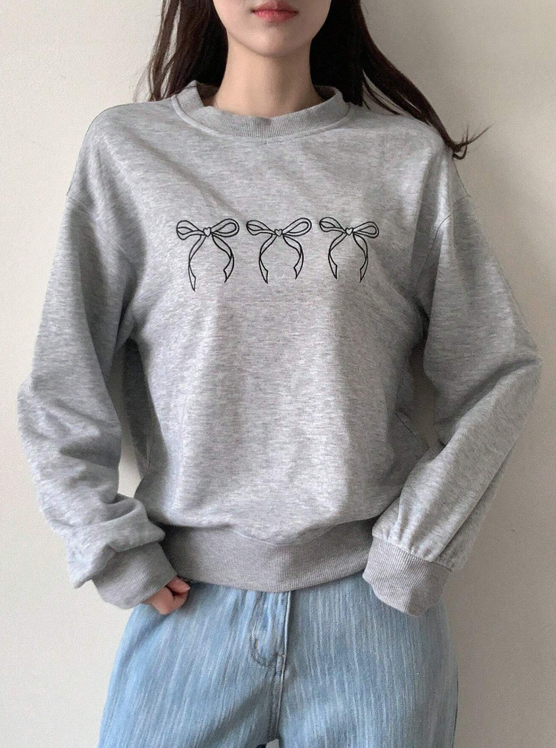 Printed Three Bows Sweatshirt
