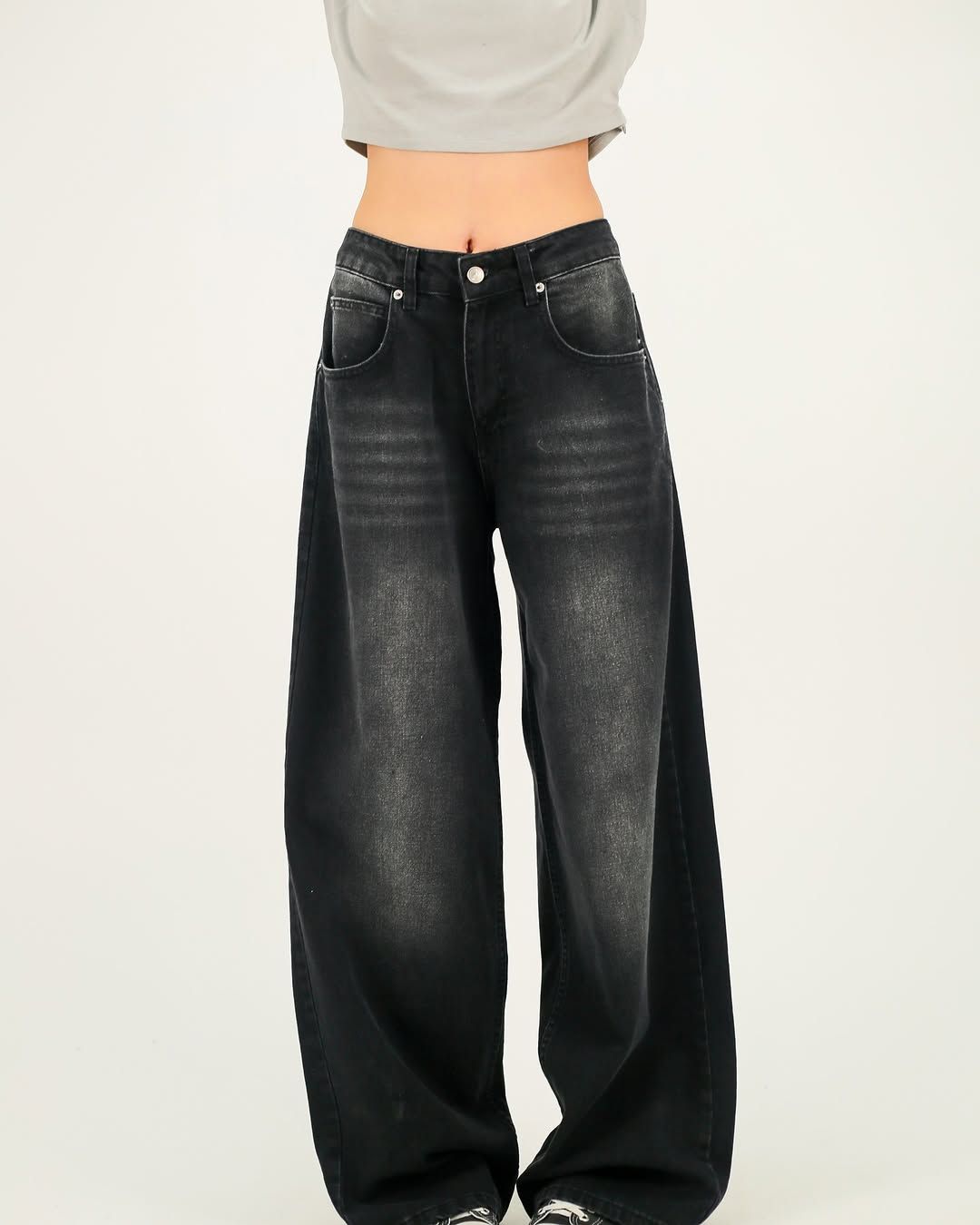 Fumed Black Extra Baggy Jeans