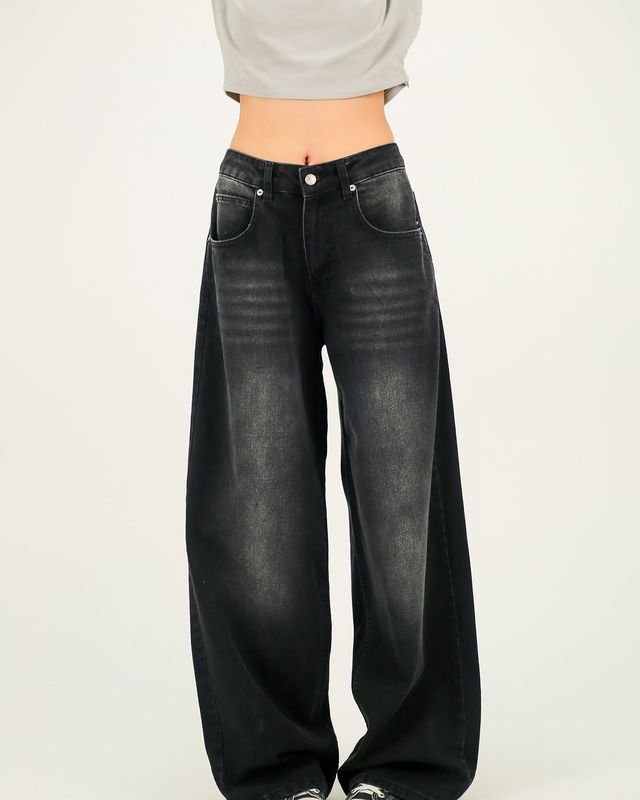 Fumed Black Extra Baggy Jeans