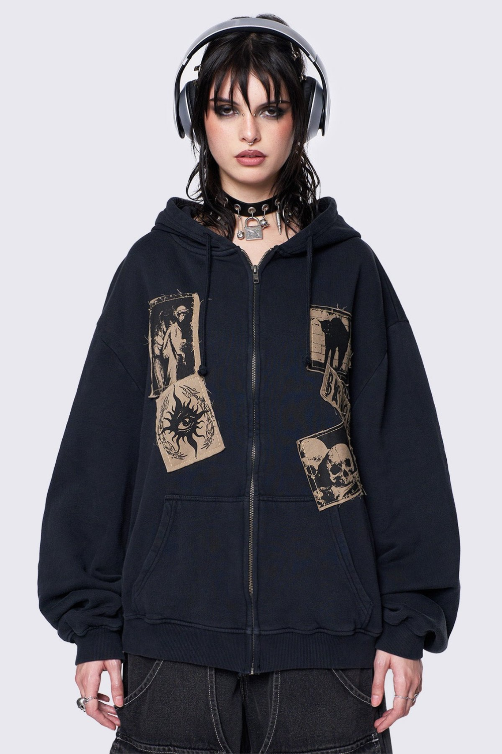 Gothic Paranoid Zip-Up Hoodie