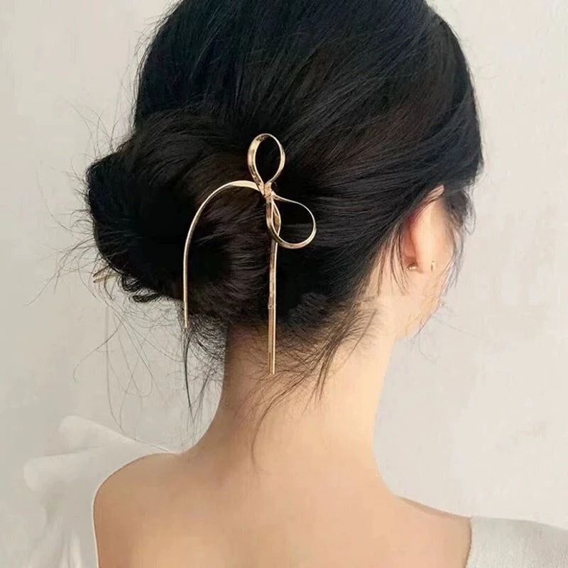 Metal Bow U Shape Hair Pins