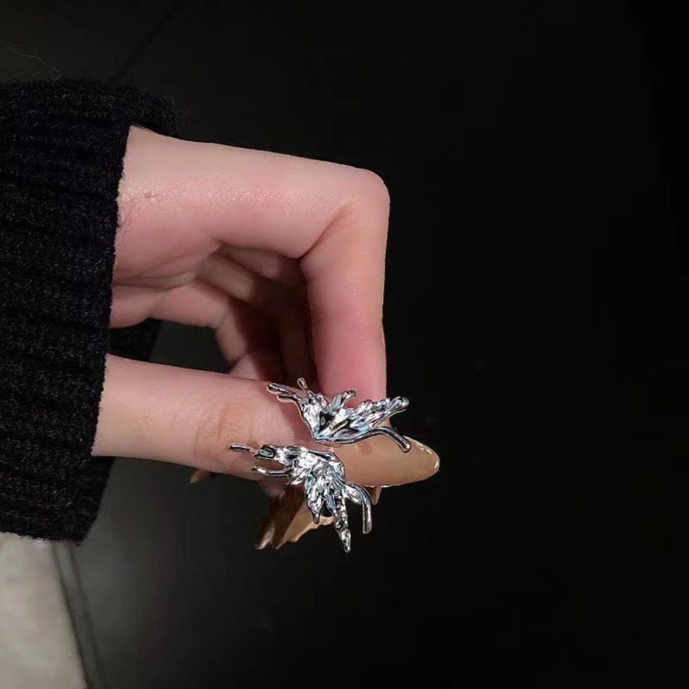 Adjustable Gothic Butterfly Ring