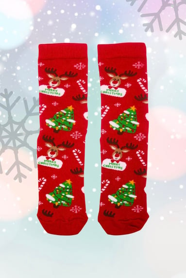 Red Pine Tree Socks