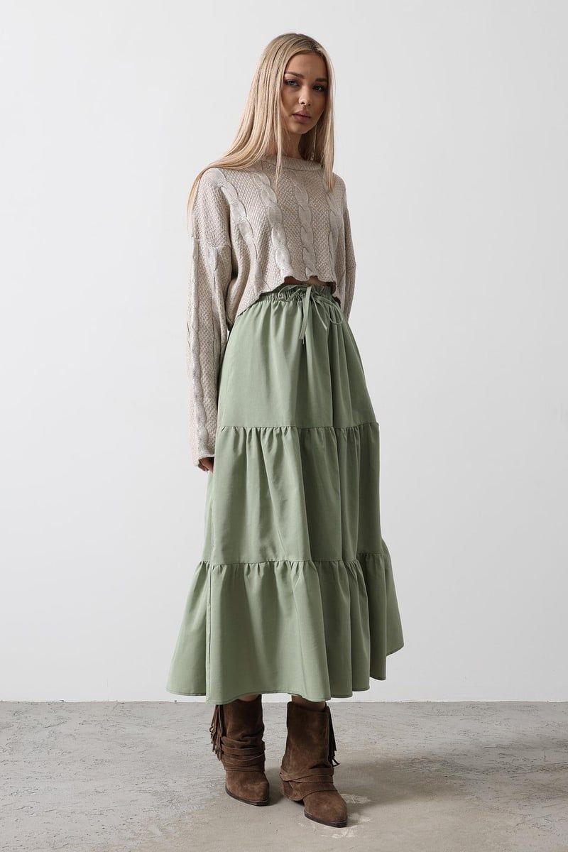 Mint Green Layered Skirt