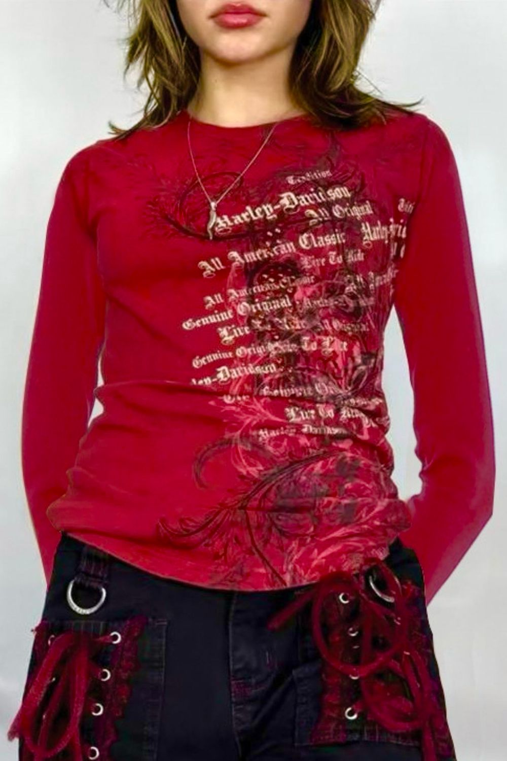 Red Skull Life Cyber Long Sleeve Top