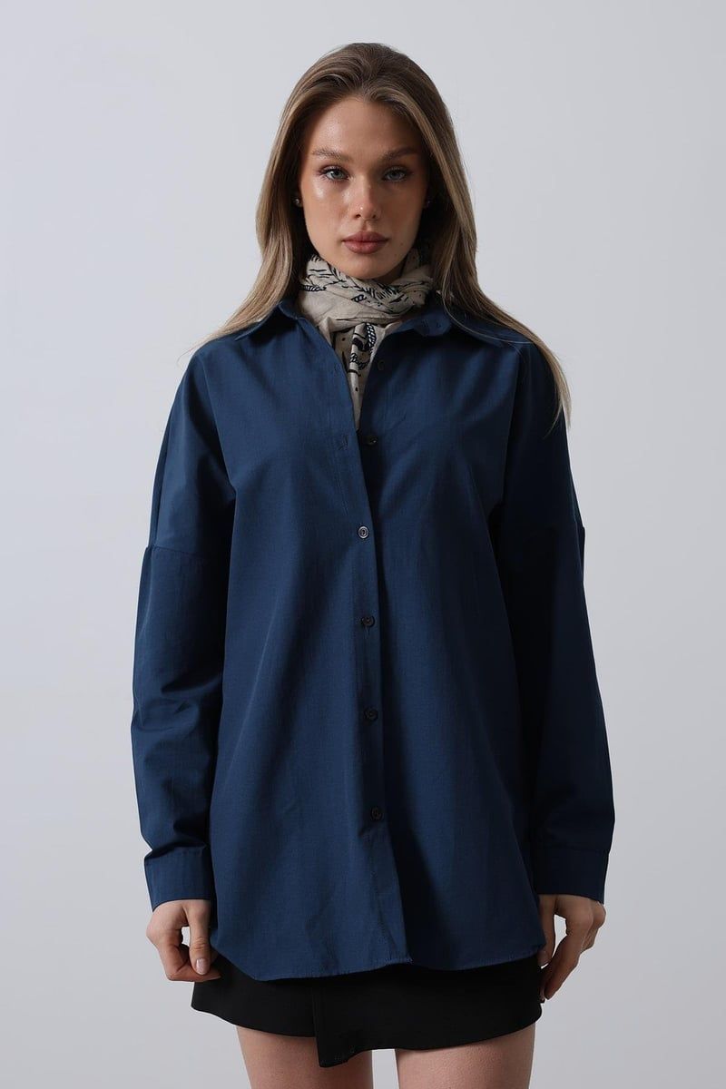 Navy Blue Oversized Shirt