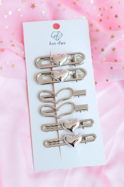 Hearts 3 Hair Clips Set