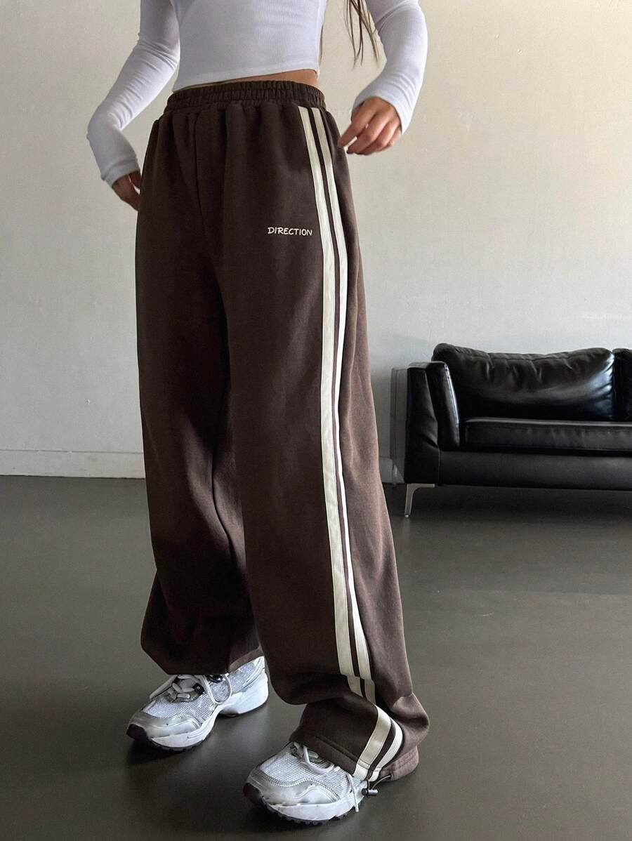 Brown Direction Adjustable Sweatpants