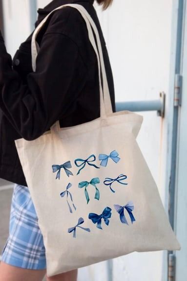 Blue Bows Tote Bag