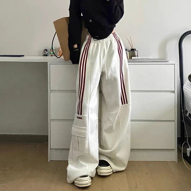 White Burgundy Adjustable Sweatpants