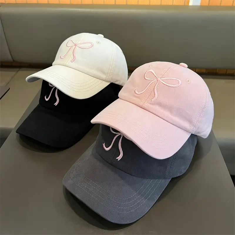 Embroidered Bow Cap
