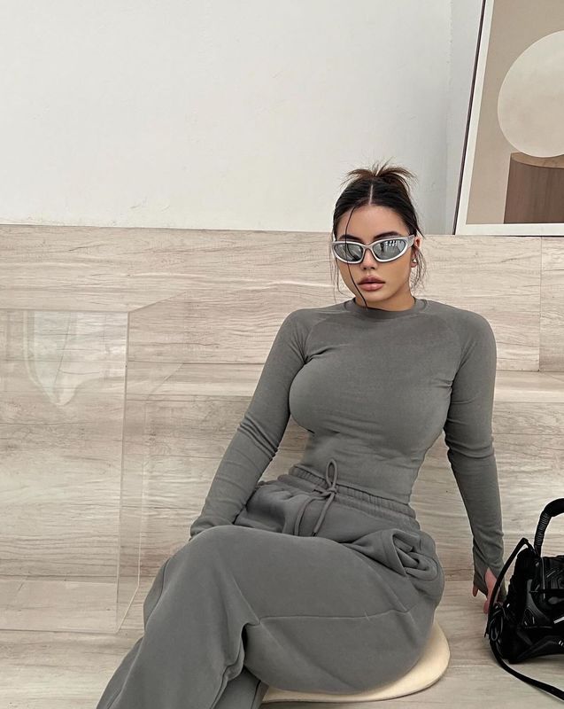 Basic Gray Long Sleeve Bodysuit