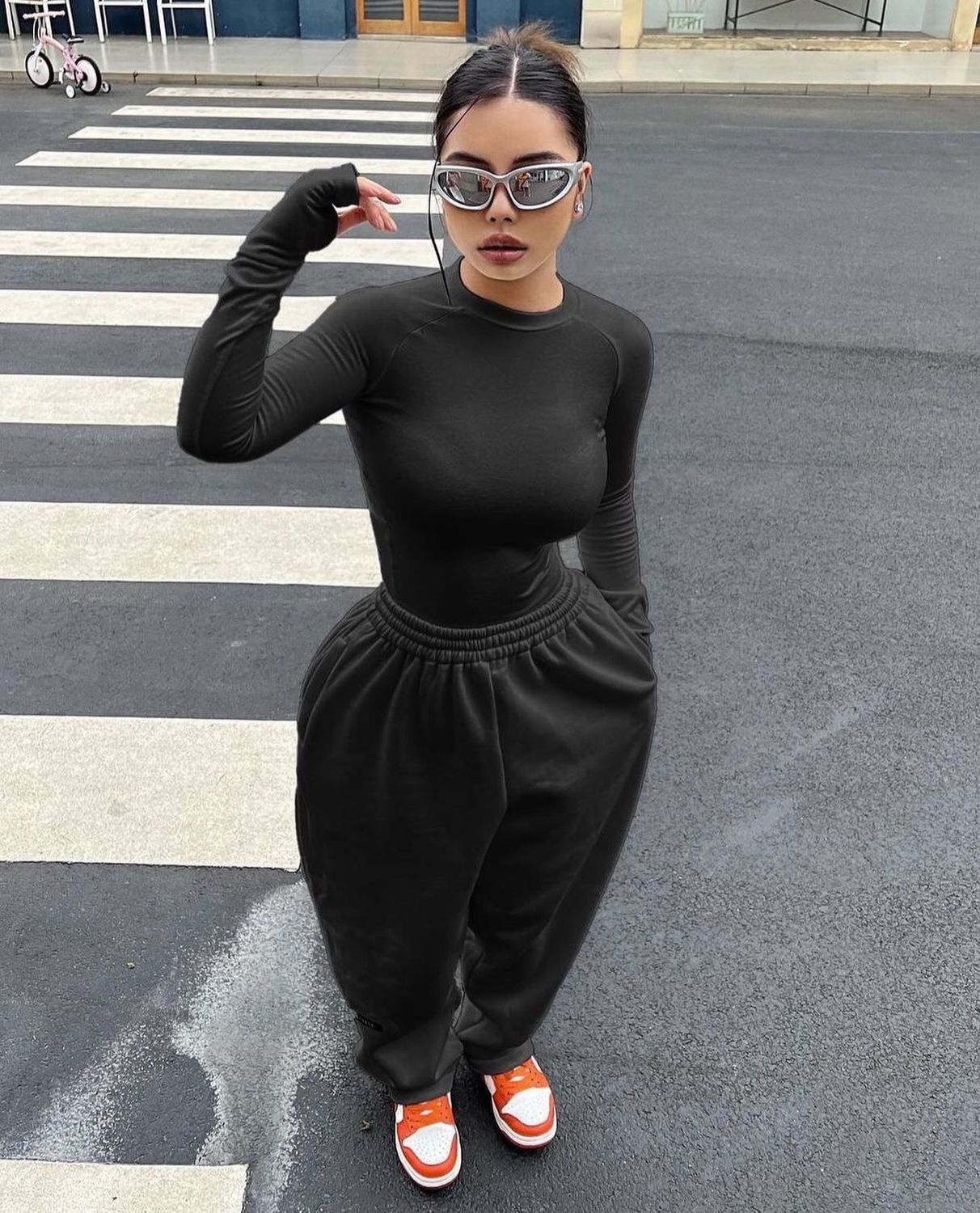 Basic Black Long Sleeve Bodysuit