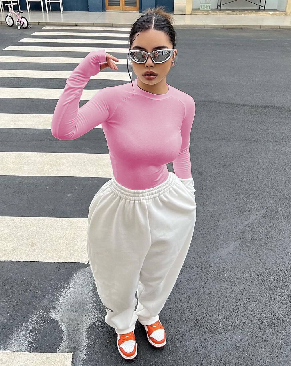 Basic Pink Long Sleeve Bodysuit