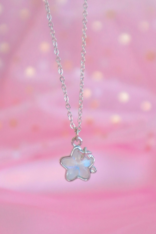 White Sparkling Star Necklace