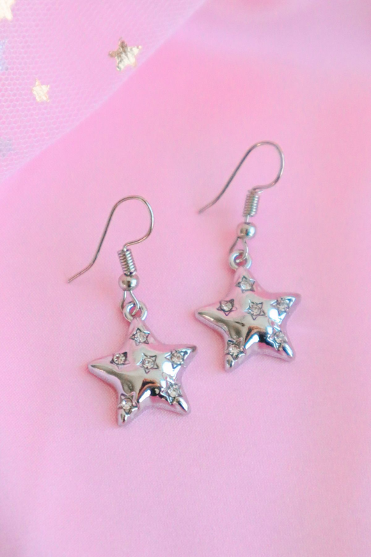 Mini Pearled Star Earrings
